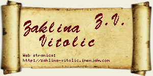 Žaklina Vitolić vizit kartica